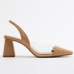 Brand new Vinyl sling back heel